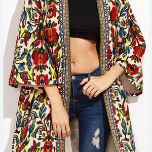Colorful Floral Kimono Cardigan